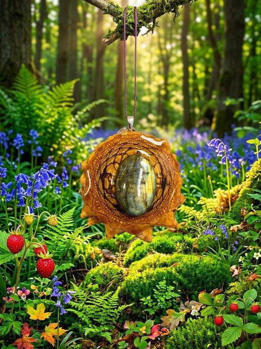 Labradorite Pinecone Pendant | Handmade PNW Jewelry | #135