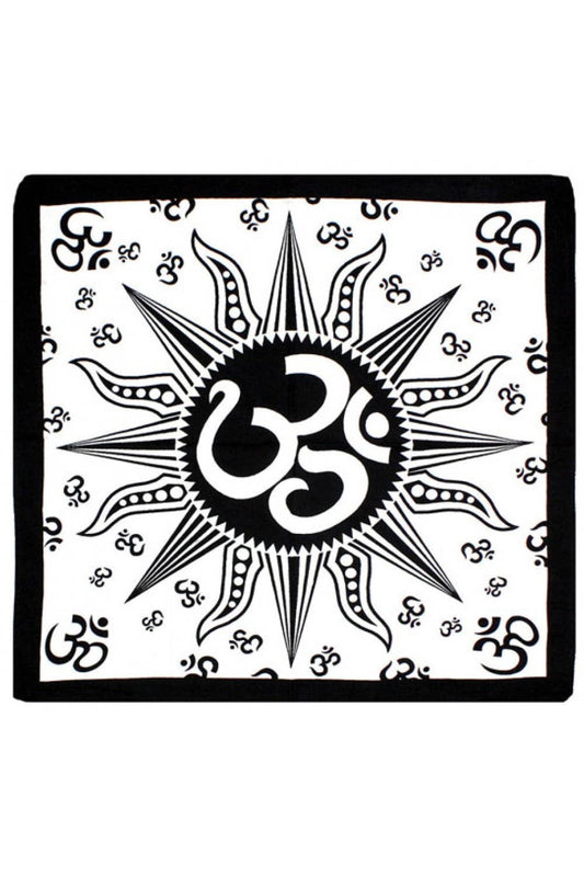 Om Sun Bandana Black 22x22 Clearance