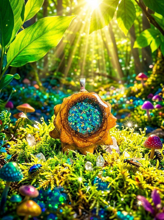 Crushed Opal Pinecone Pendant | Handmade PNW Jewelry | #4