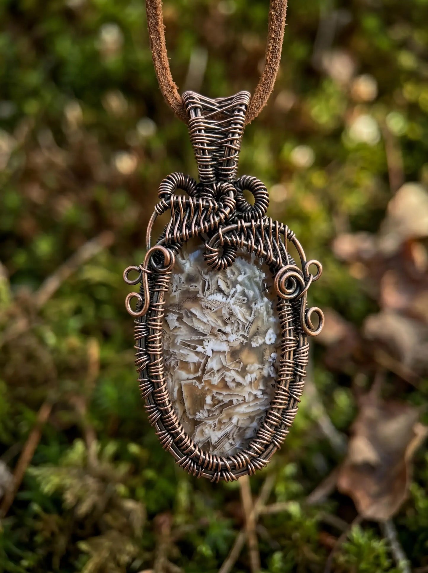 Wire Wrapped Crystal Pendant | Forest Woodland Talisman Necklace