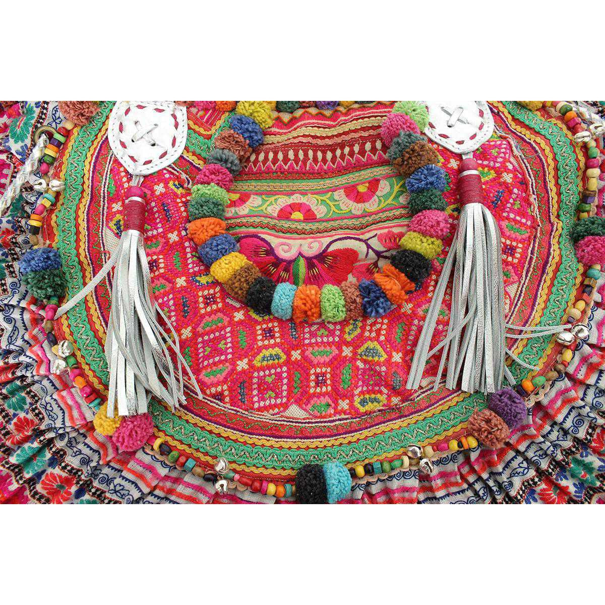 Ibiza Vintage Hmong Textile Half Moon Tote XL - Thailand