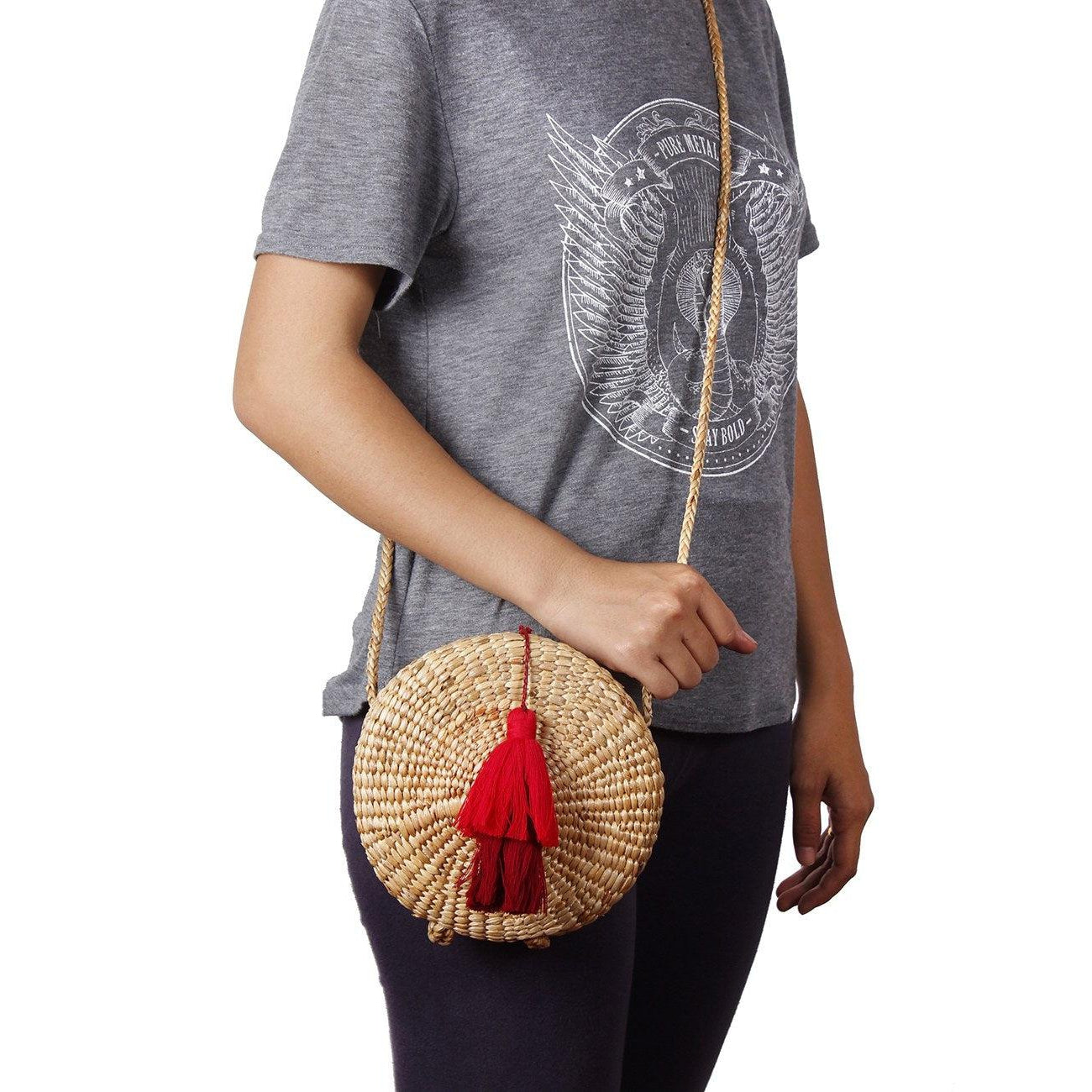 Water Hyacinth Shoulder Handwoven Bag – Thailand