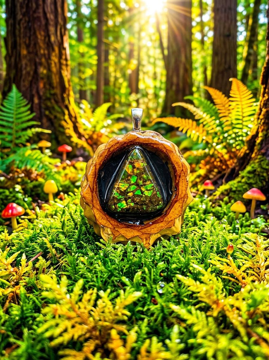 Ammolite Pinecone Pendant