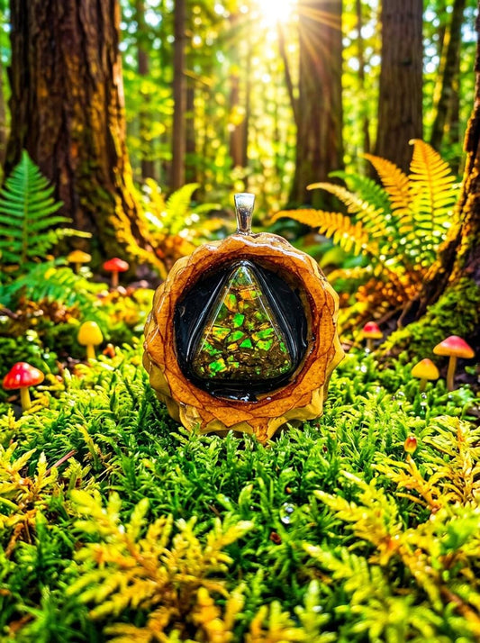Ammolite Pinecone Pendant