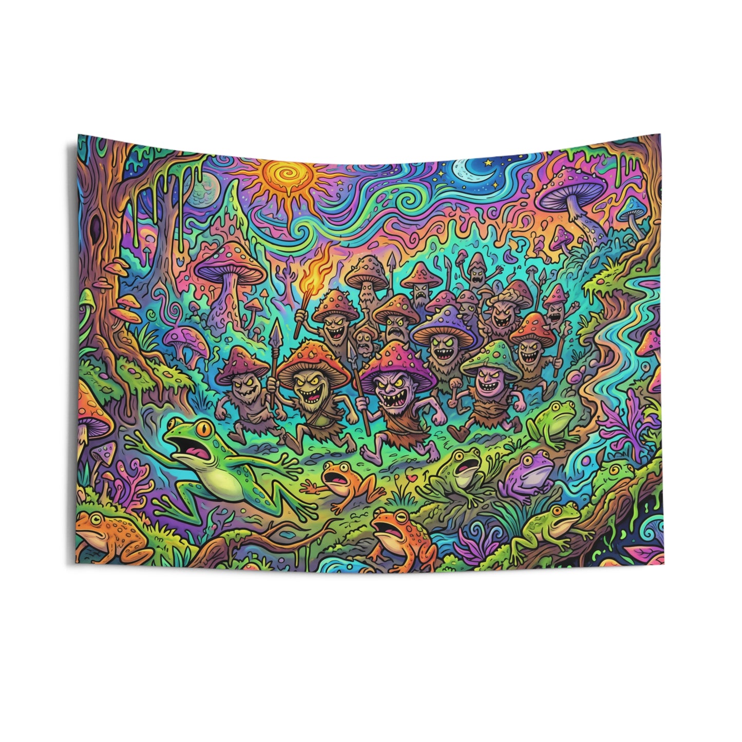 Psychedelic Mushroom People Tapestry