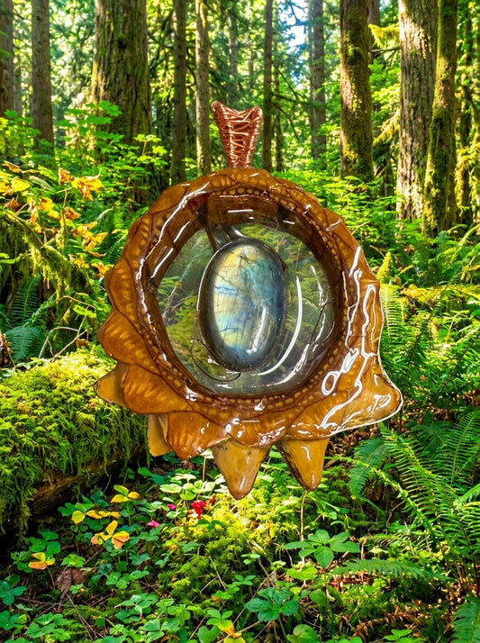 Labradorite Pinecone Pendant | Handmade PNW Jewelry | #66