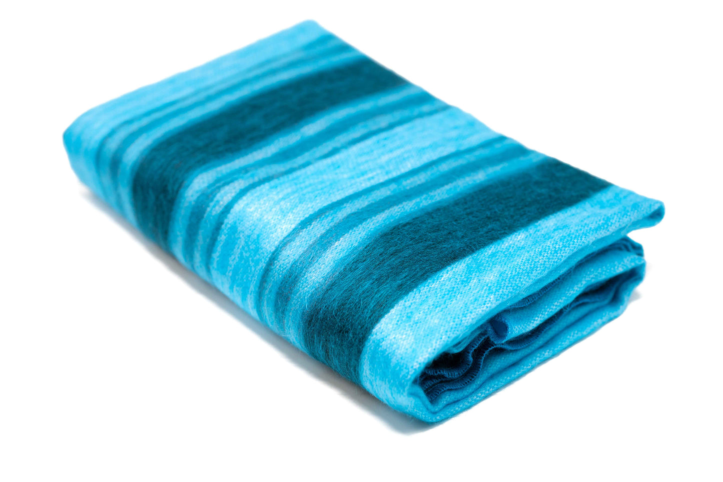 Alpaca Throw Blanket Handwoven From Ecuador - Nawi Collection - Lustrous Blue