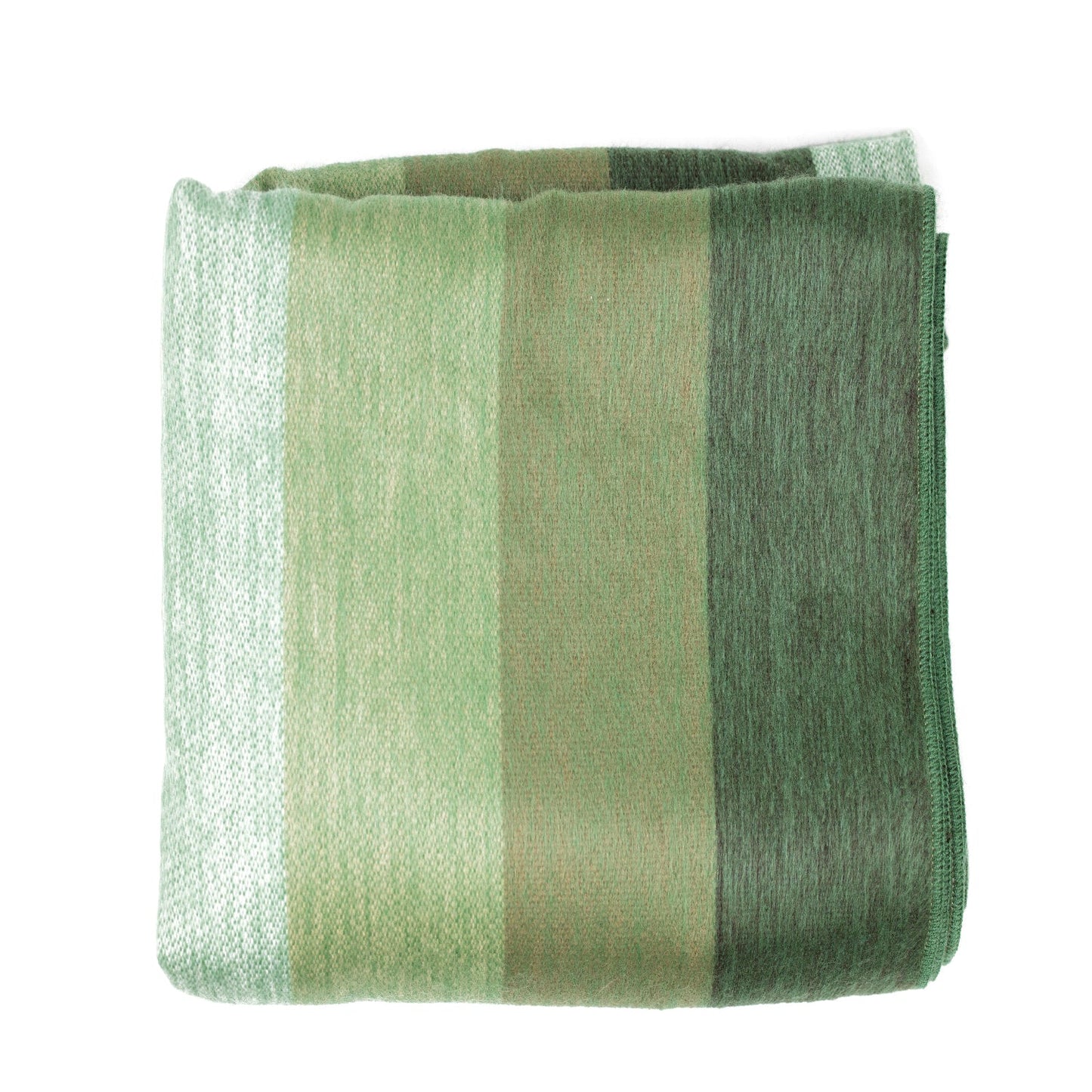 Alpaca Throw Blanket Handwoven From Ecuador - Nawi Collection - Lustrous Sage and Greens