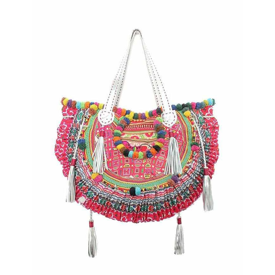 Ibiza Vintage Hmong Textile Half Moon Tote XL - Thailand