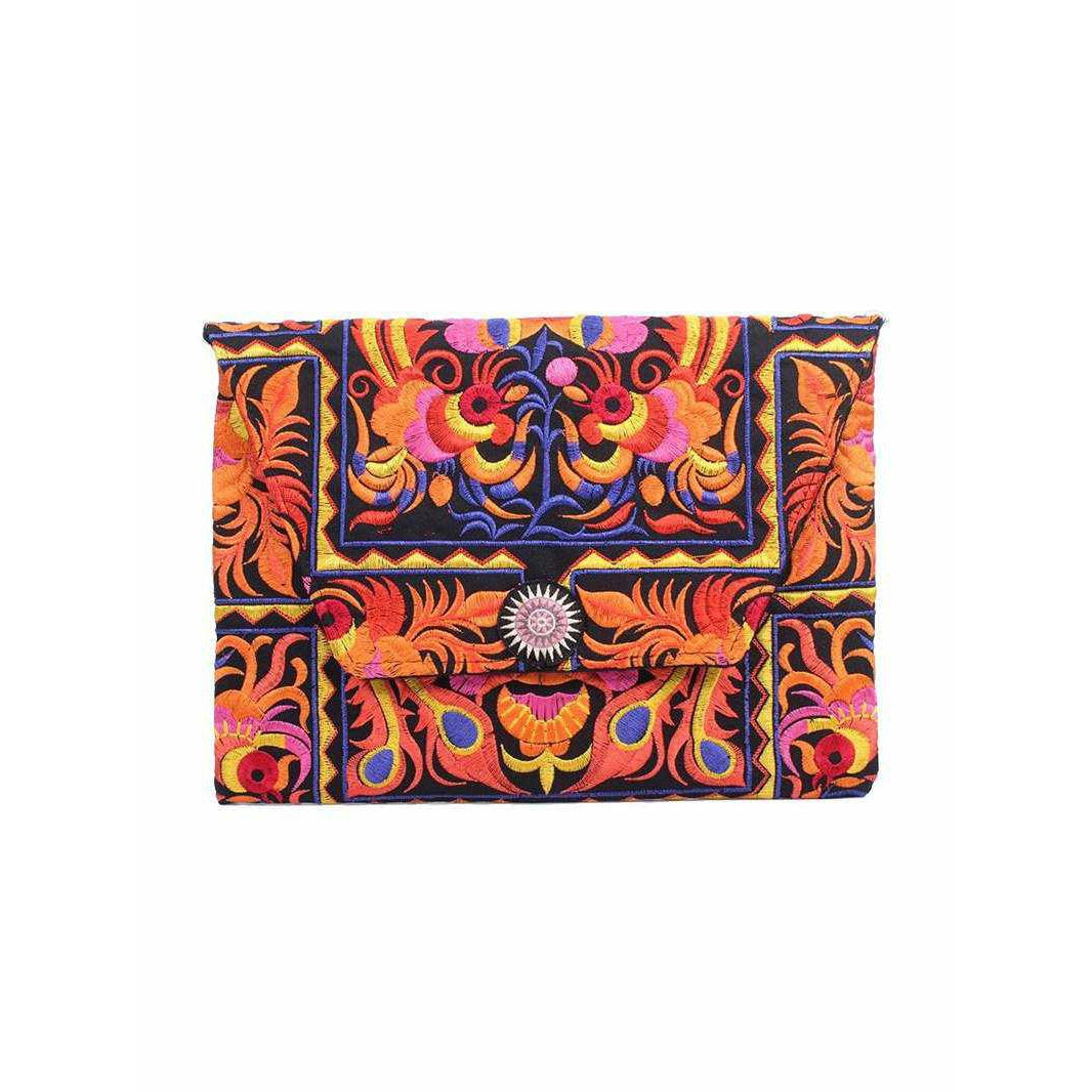 Boho Style Embroidered Clutch Bag - Thailand