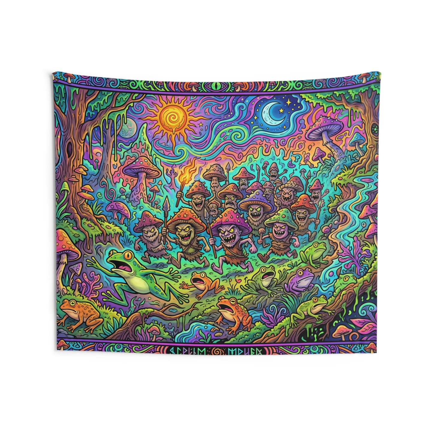 Psychedelic Mushroom People Tapestry