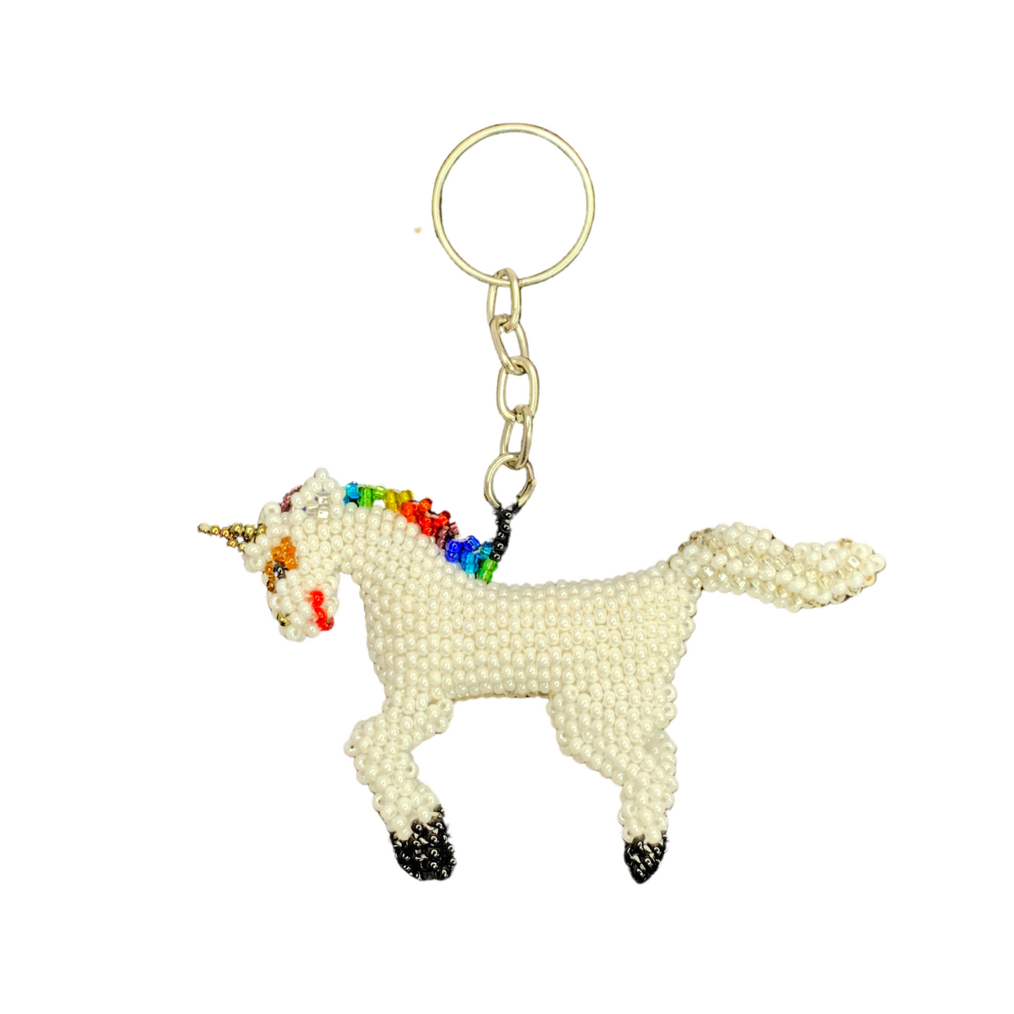 Unicorn Seed Bead Keychain - Guatemala