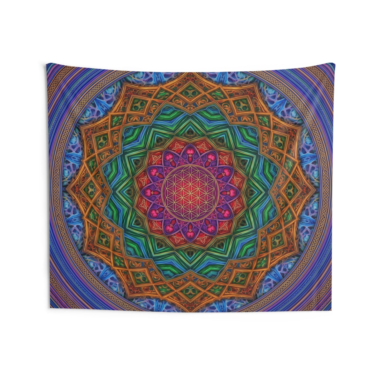 Psychedelic Multicolor Mandala Tapestry