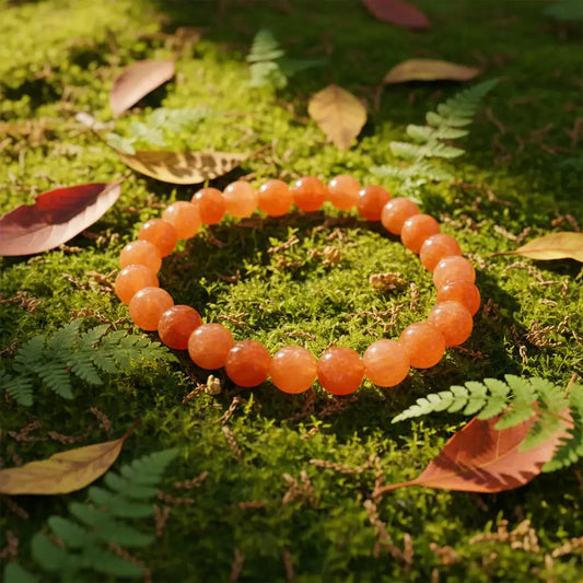 8MM Elastic Natural Stone Bracelets - CS: Imitation sunstone