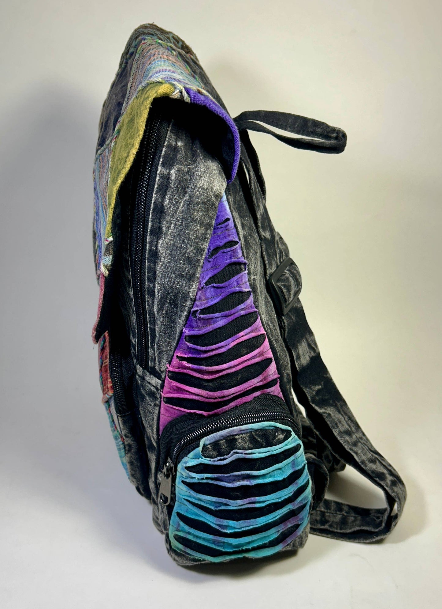 Soho Black Patchwork Backpack