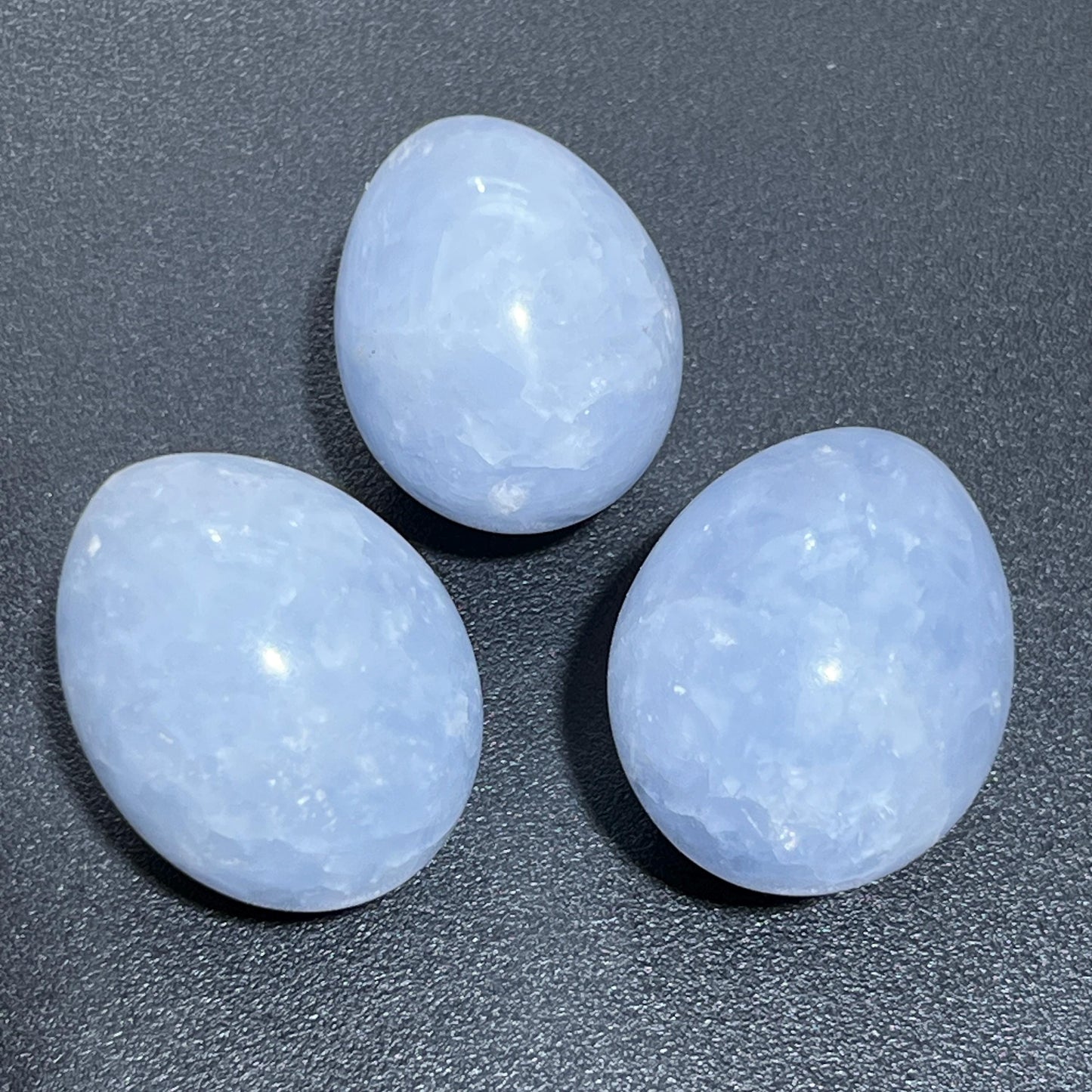 Blue Calcite Crystal Egg Carving
