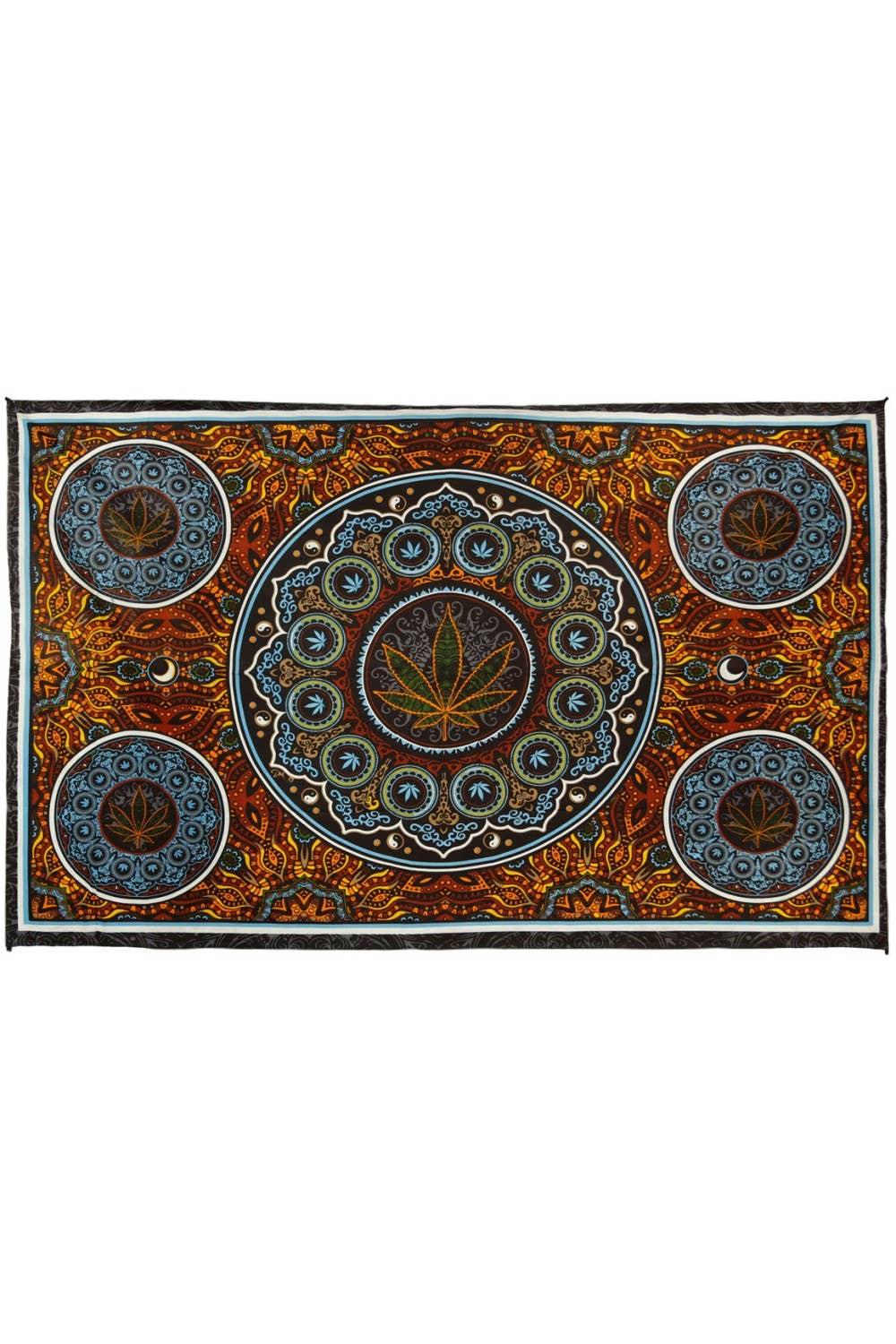 3D Tapestry Leaf Circles Smoke Shop Packaged Tapestries Loop: 90x60 inches