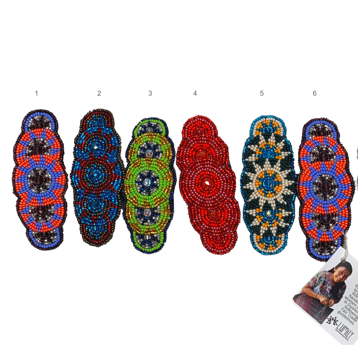 Andrea Seed Bead Boho Hair Barrette - Guatemala