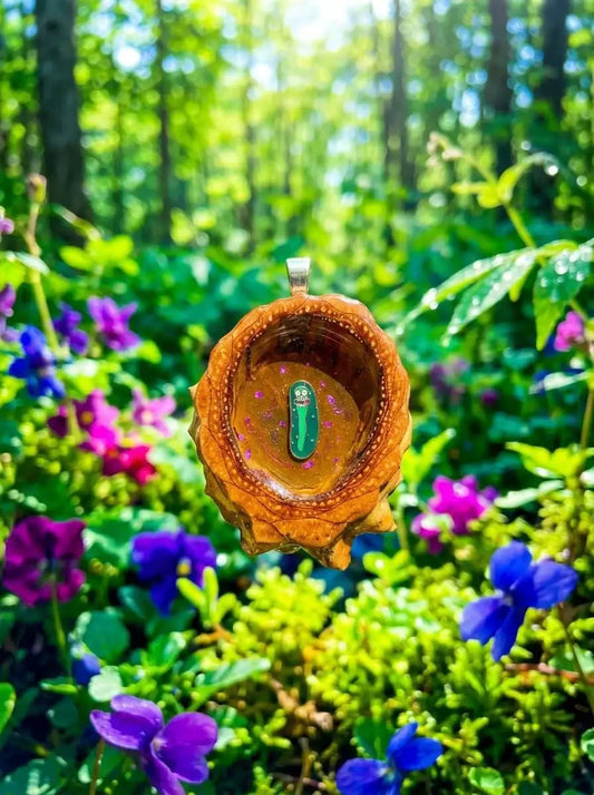 Pickle Rick Pinecone Pendant | Handmade PNW Resin Jewelry | #91