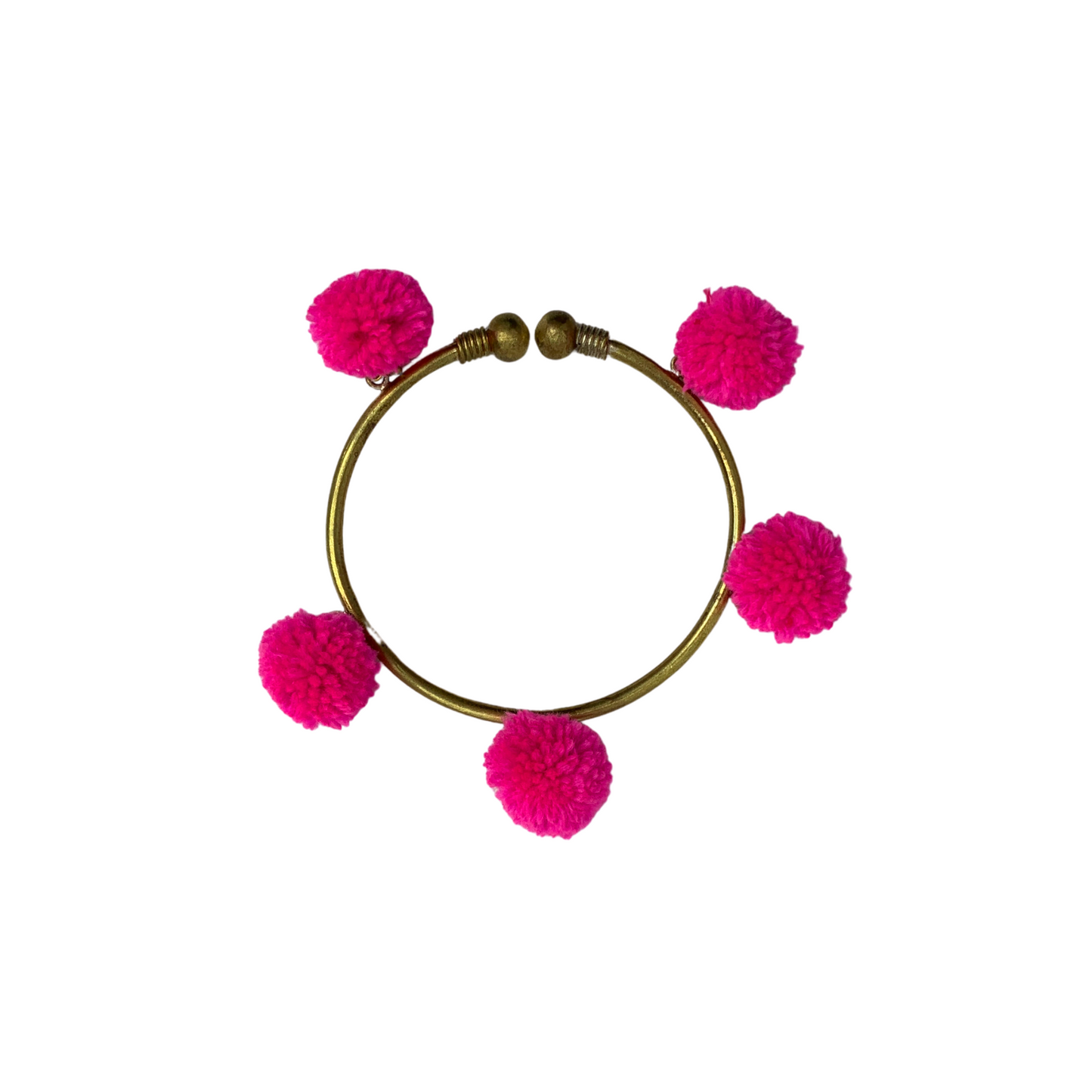 PomPom Brass Cuff Bracelet - Thailand