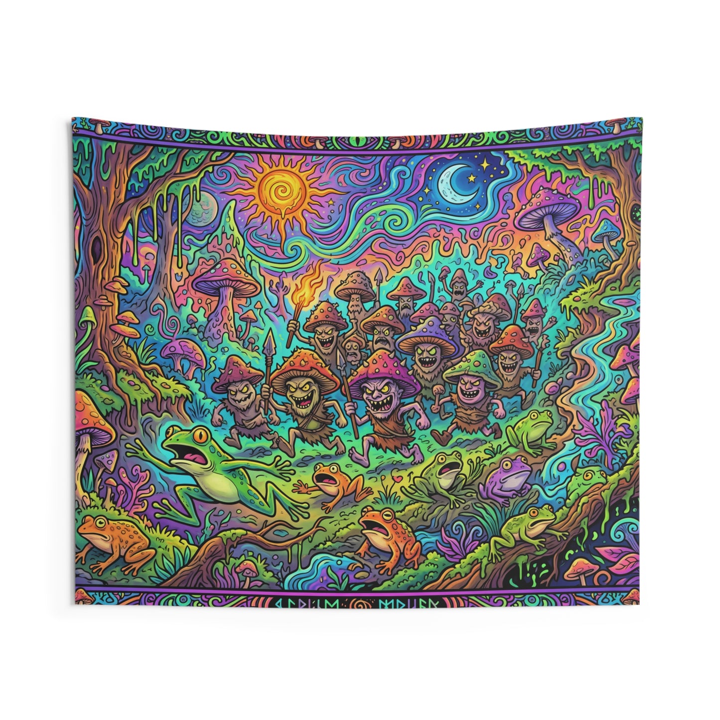 Psychedelic Mushroom People Tapestry