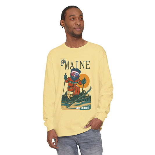 Ski Maine - Life is DeadMountain Collection Garment-Dyed Long Sleeve T-Shirt