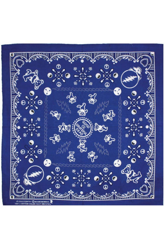 Good Ol' Grateful Dead Bandana Blue 22x22