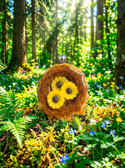 Sunflowers Pinecone Pendant