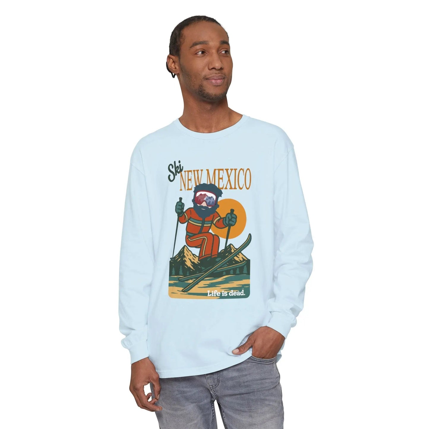 Ski New Mexico - Life is DeadMountain Collection Garment-Dyed Long Sleeve T-Shirt