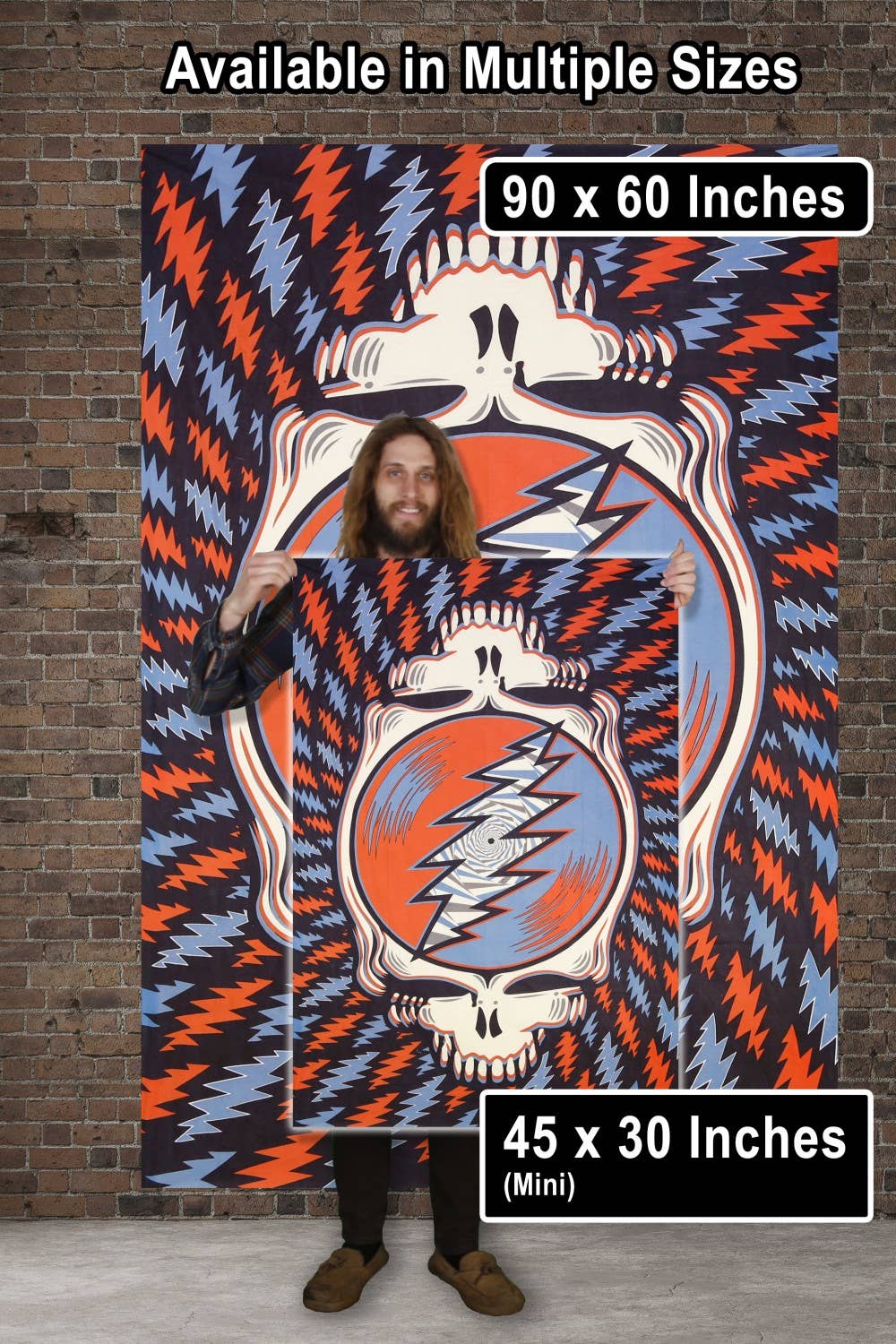 3D Grateful Dead Tapestry Spin Your Face Tapestries Packaged: 60x90 inches