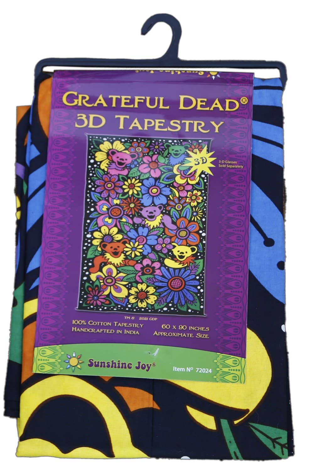 3D Grateful Dead Flower Bears Tapestry: 60x90 inches
