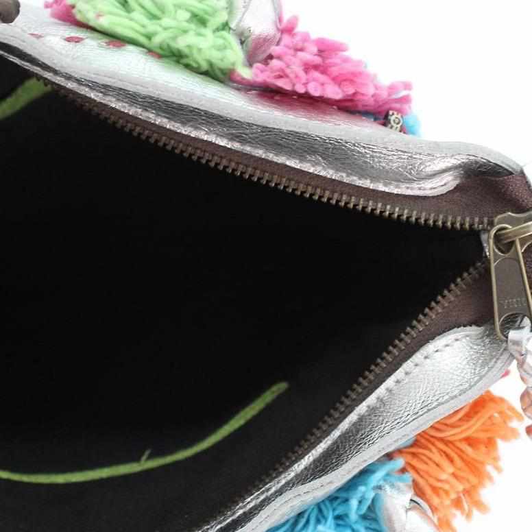 Bonita Embroidered Leather Pompom Bag — Handmade in Thailand