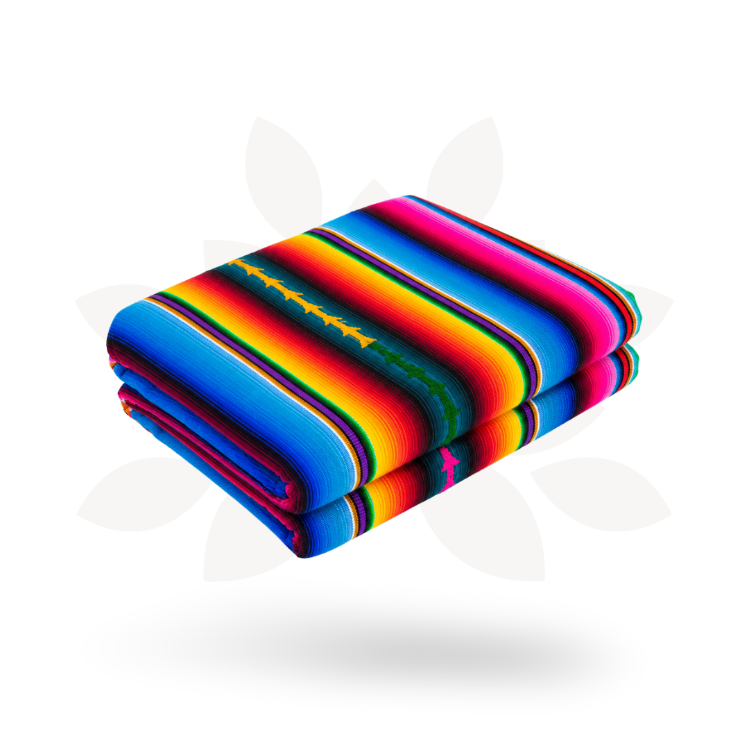 Hacienda Sarape Striped Colorful Blanket - Guatemala