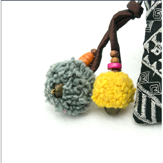 Geometric Boho Coin Purse with Lobster Clasp  - Thailand