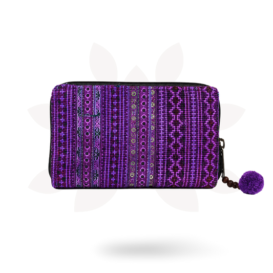 Diamond Upcycled Hmong Textile Cross-stitch Wallet - Thailand