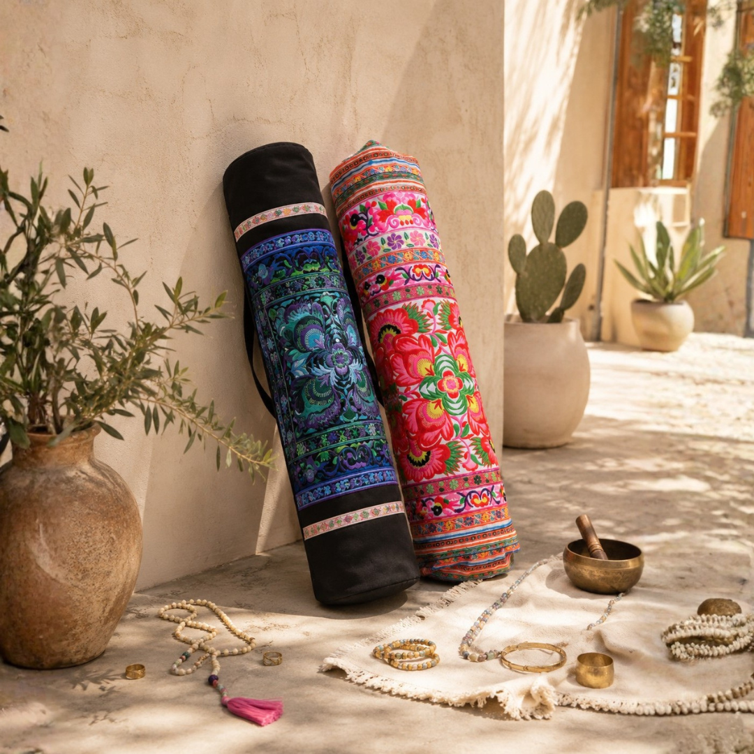 Happy Birds Embroidered Hmong Yoga Bag - Thailand