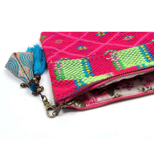 Upcycled Karen Vintage Fabric Clutch Bag - Thailand