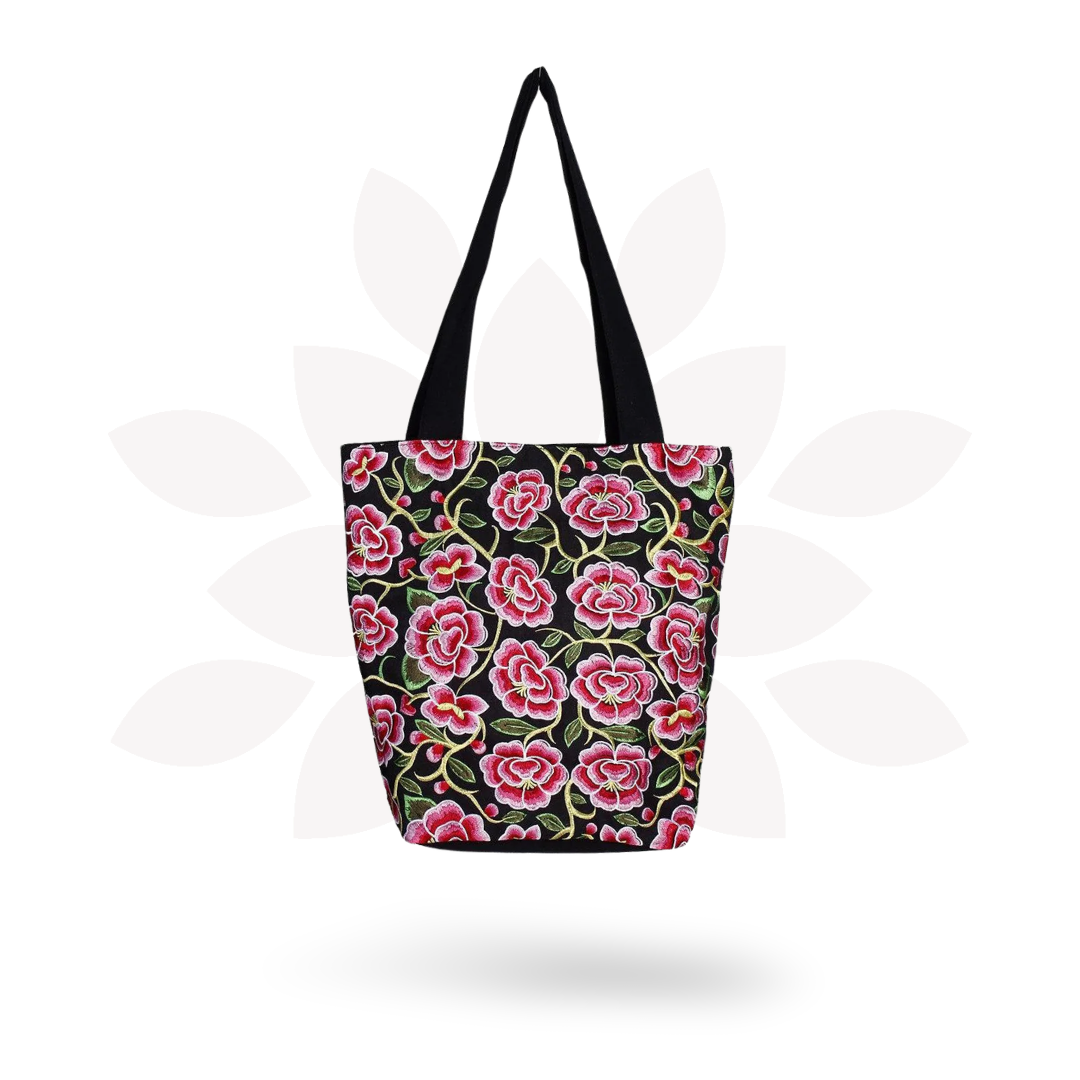 Flor Embroidered Flower Shoulder Bag - Thailand