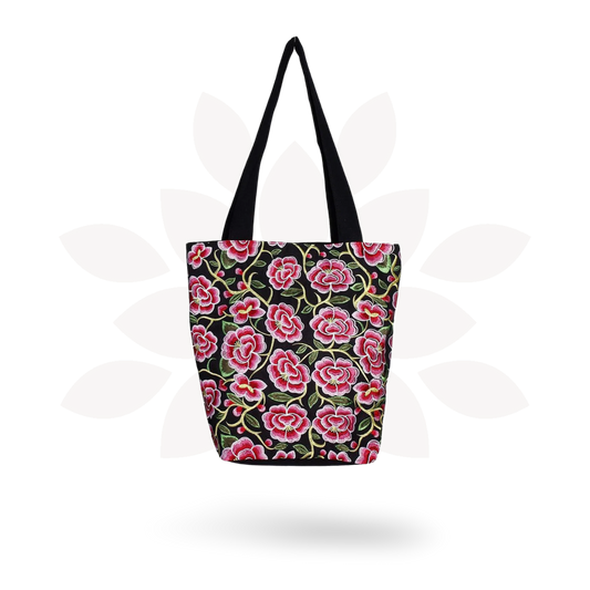 Flor Embroidered Flower Shoulder Bag - Thailand