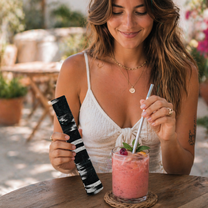 Reusable Sustainable Straw Kit with Straw and Cleaner - Guatemala