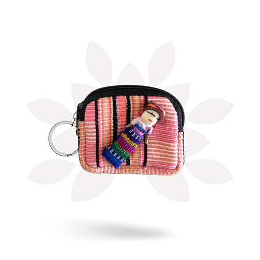 Worry Doll Tiny Bag Keychain | Coin Purse | AirPod Bag - Guatemala