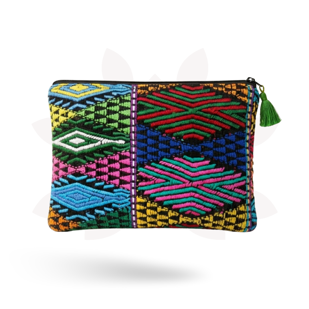 Maya Up-cycled Huipil Cosmetic One-of-a-Kind Bag (XL) - Guatemala