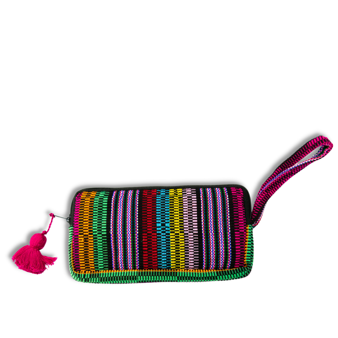 Huipil Embroidered Flower Wallet - Guatemala