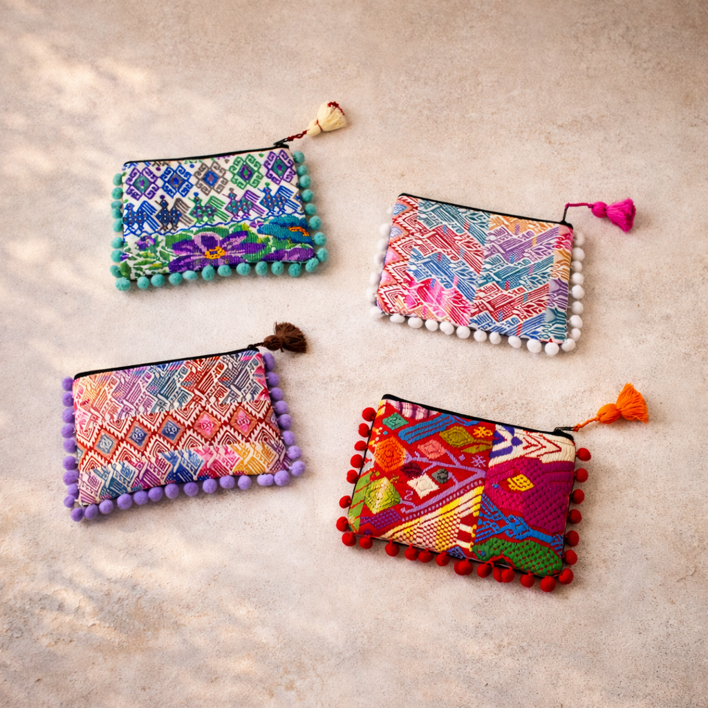 Pom Pom Maya Bag Up-cycled Huipil (One-of-a-kind) - Guatemala