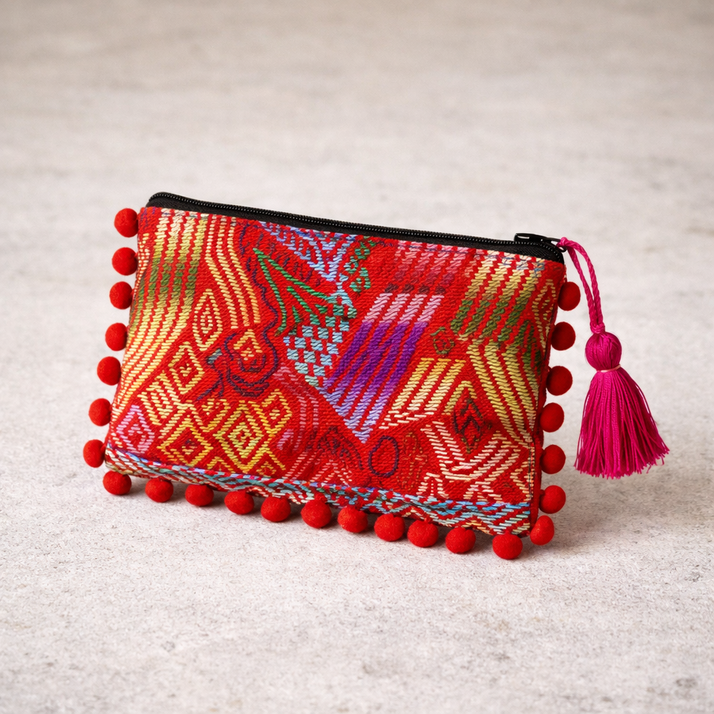 Pom Pom Maya Bag Up-cycled Huipil (One-of-a-kind) - Guatemala