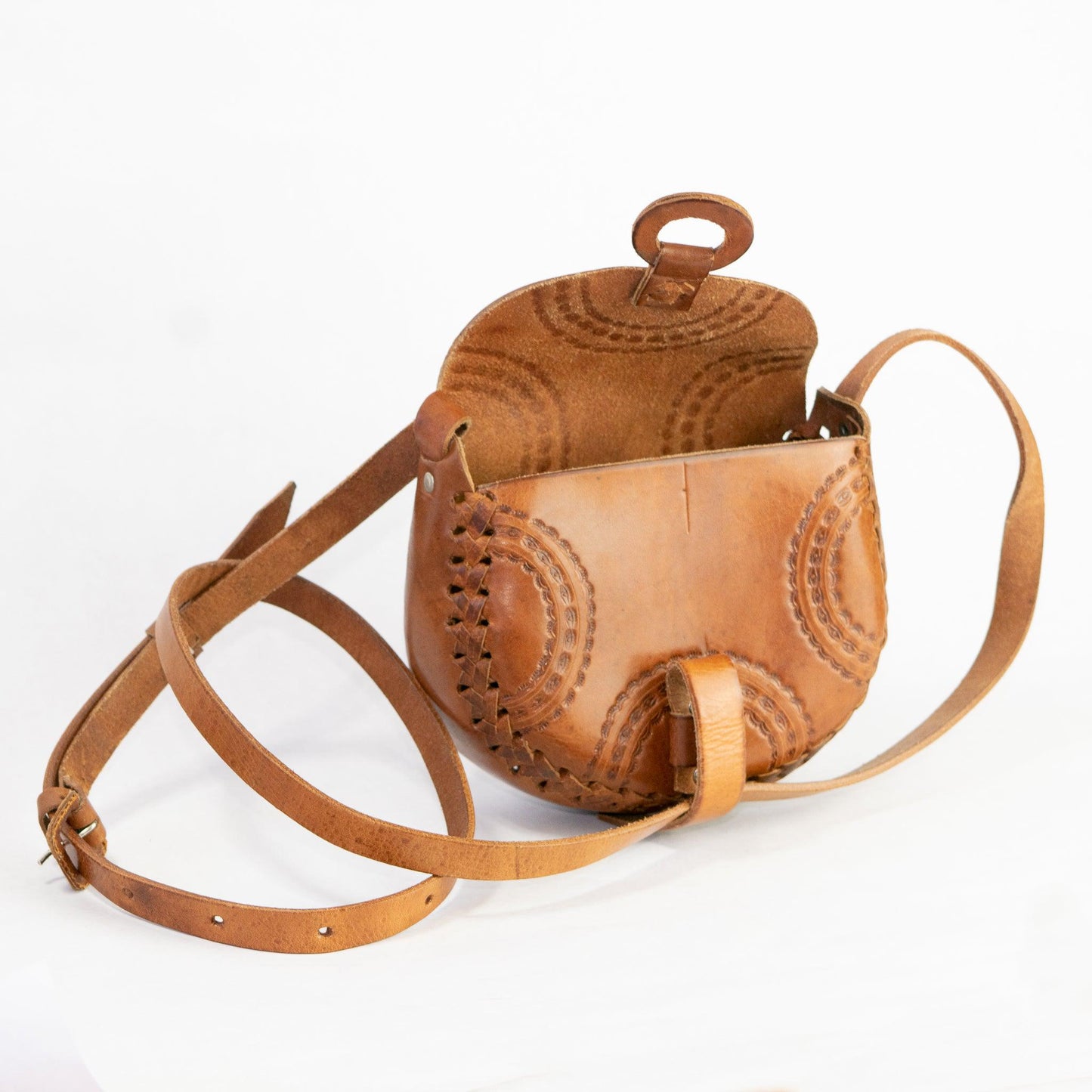 Alicia Leather Crossbody Stamped Purse - Mexico