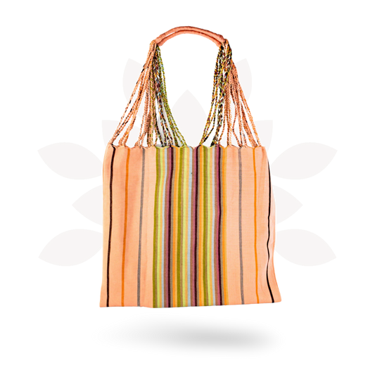 Poppy Woven Striped Tote | Hammock Bag - Mexico