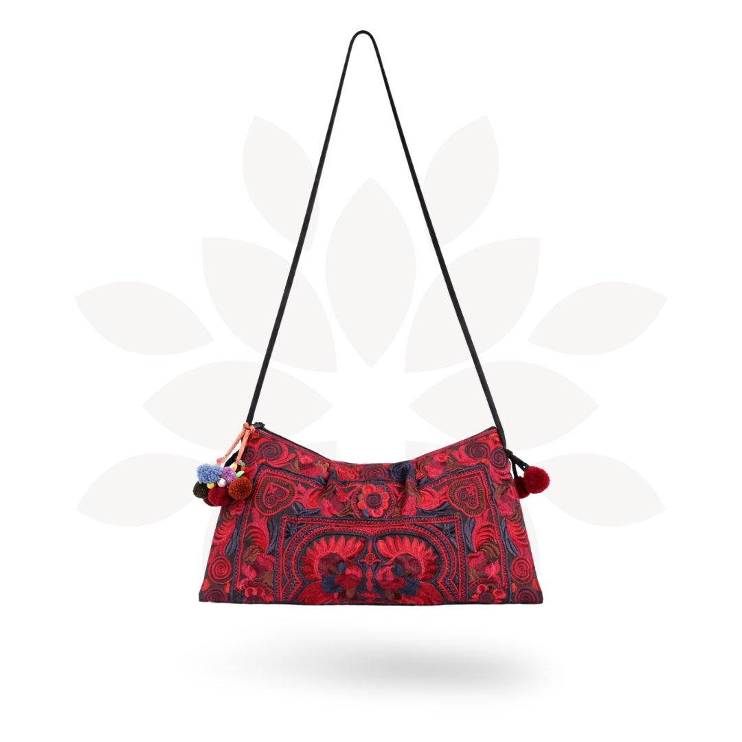 Leyla Embroidered Crossbody Hmong Purse - Thailand