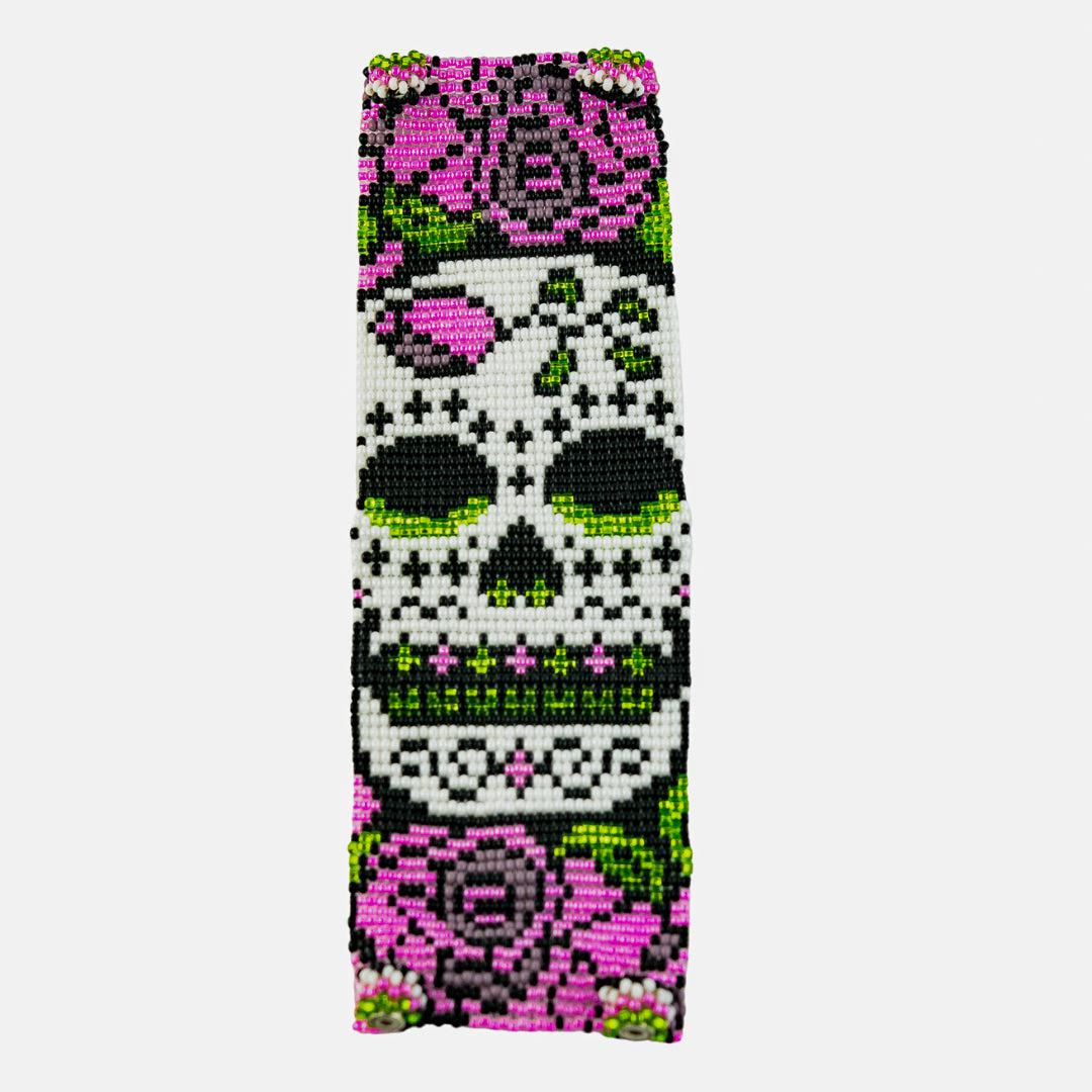 Sugar Skull | Catrina Seed Bead Magnetic Closure Bracelet - Guatemala