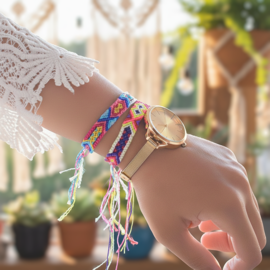 Friendship Macrame Woven Boho String Bracelet (4 Sizes) - Mexico